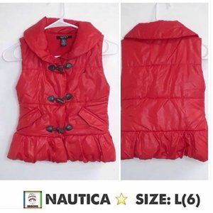 Nautica ❤️ Kids Red Puffer Vest Jacket Size Small (Large/6) (PRE-LOVED)